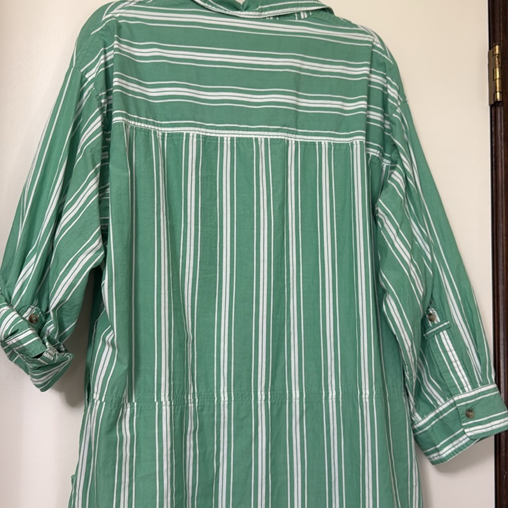 Anthropologie Green Striped Maxi Dress - Picture 6 of 8